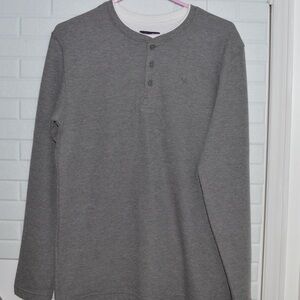 Men's Classic Gray Long Sleeve Henley